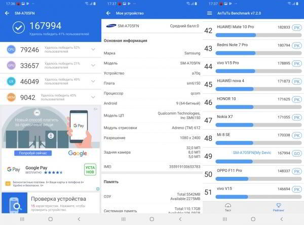 Обзор смартфона Samsung Galaxy A70: внушительный экран и емкая батарея Обзор смартфона Samsung Galaxy A70: внушительный экран и емкая батарея