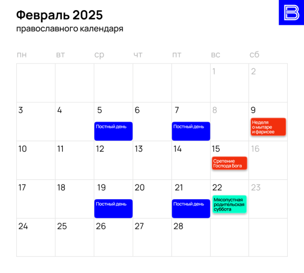 Православный календарь на 2025 год: церковные праздники и посты Православный календарь на 2025 год: церковные праздники и посты